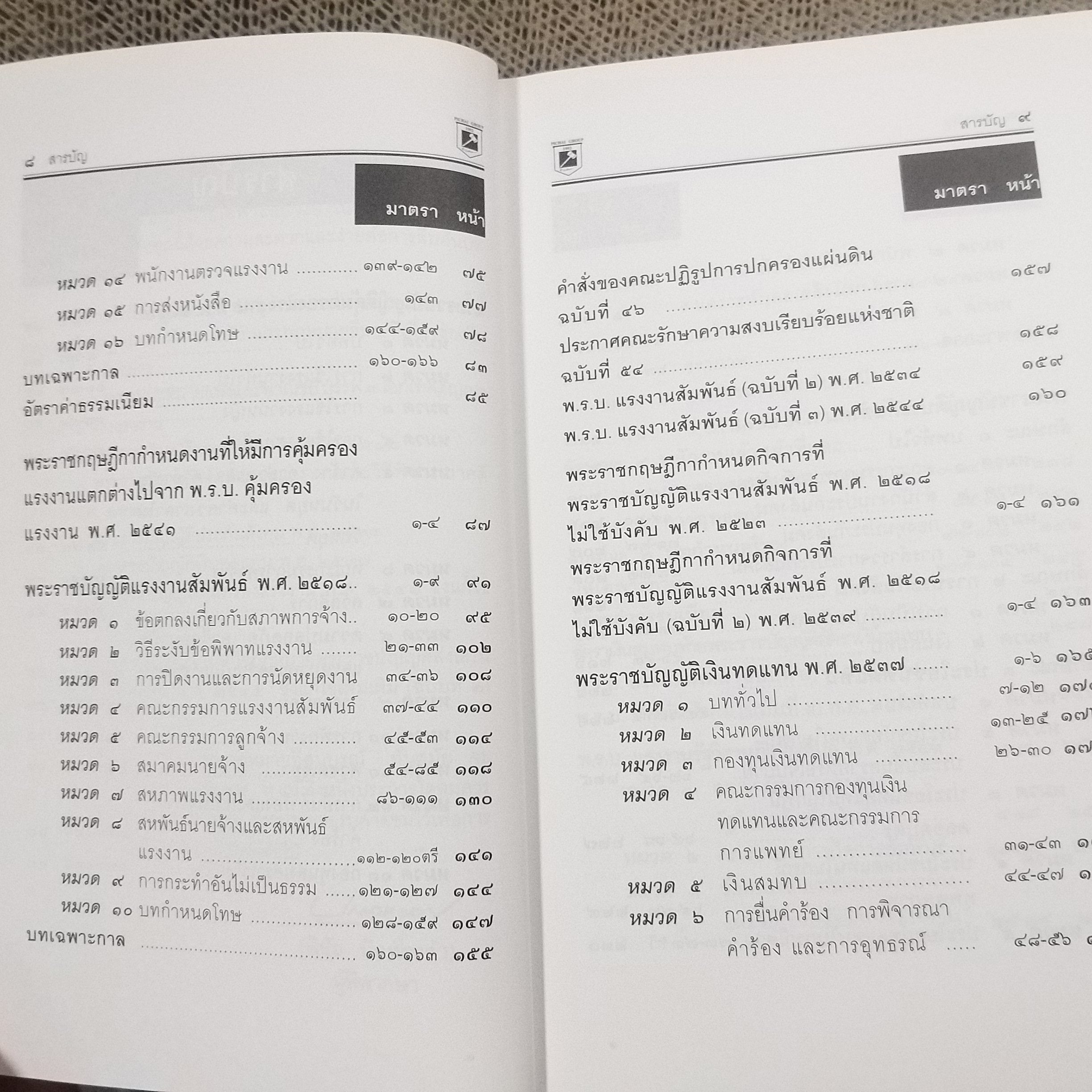 หนังสือ พระราชบัญญัติกฎหมายแรงงาน แรงงานสัมพันธ์ เงินทดแทน ประกันสังคม / พิชัย นิลทองคำ /สภาพใหม่ ไม่มีรอยขีดเขียน