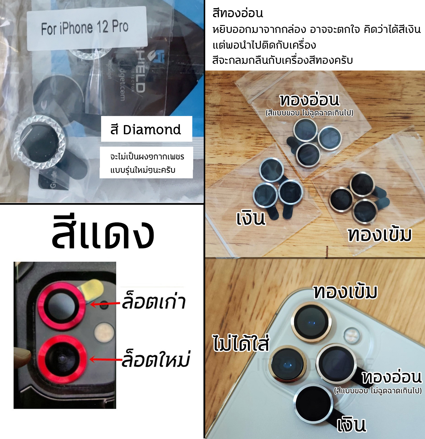 Hishield Aluminium Lens Camera แหวนกันรอยเลนส์กล้อง ใช้สำหรับ iPhone 12 Pro Max 12 Pro 12 mini ใบกำกับภาษี