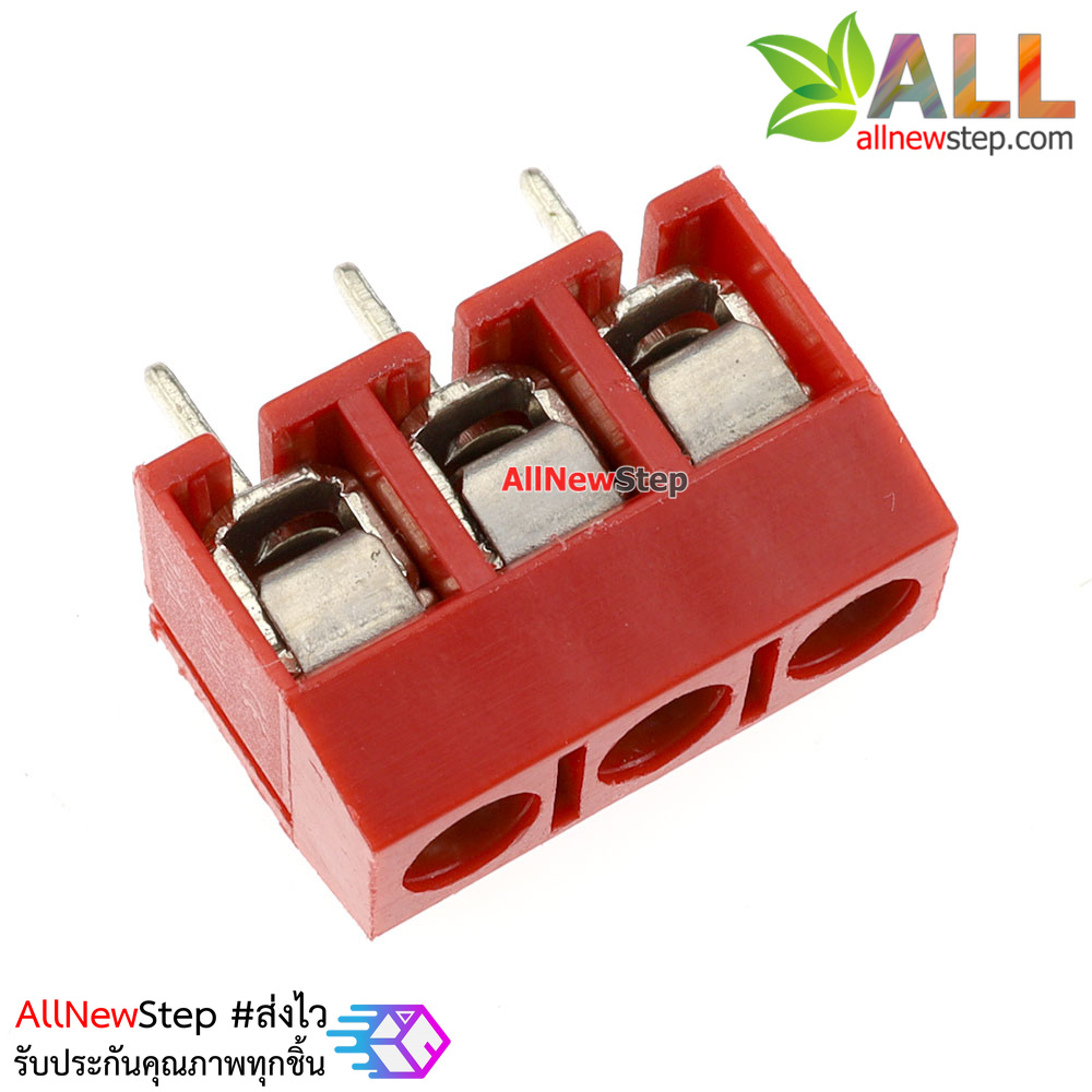 Terminal Block 3 ขา KF301 3P position 5.0MM screw PCB terminal block สีแดง