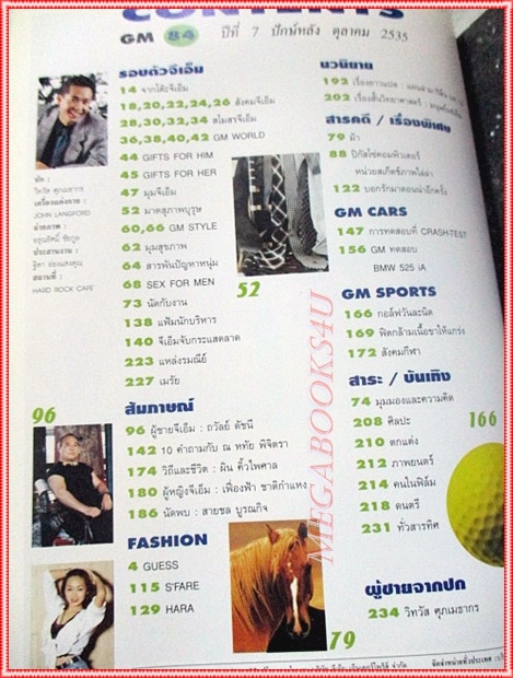 นิตยสารGM เล่มที่084 ตุลาคม 2535 ปกวิทวัส ศุภเมธากร สัมภาษณ์ ถวัลย์ ดัชนี สภาพดี