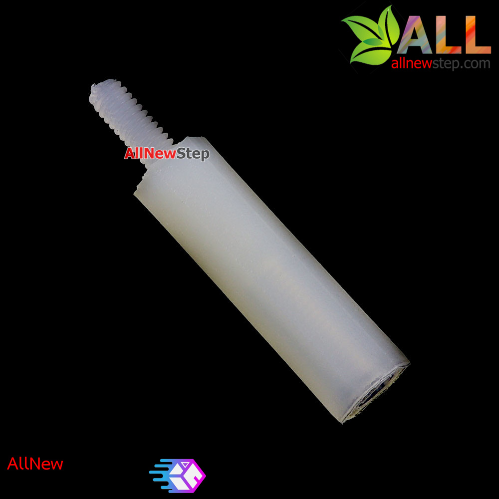 น็อตไนลอน NUT Nylon M2 ขนาด 15+5mm สีขาว จำนวน 1 ชิ้น