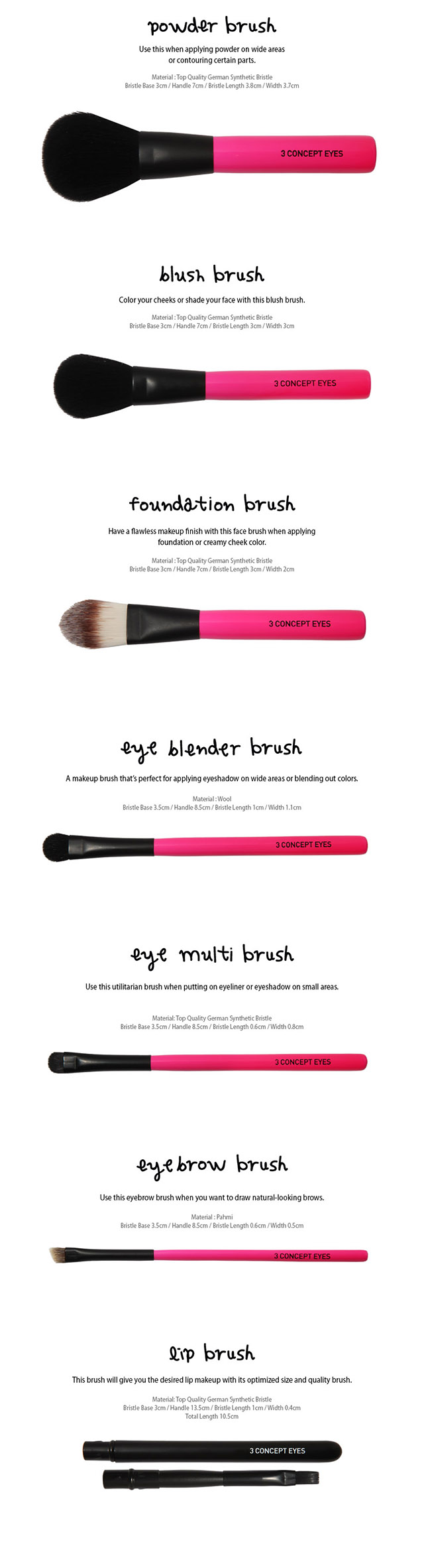 3 CONCEPT EYES Mini Brush Kit ชุดแปรงแต่งหน้า 3CE