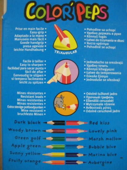 ดินสอสีไม้สามเหลี่ยมขนาดใหญ่พิเศษ 12 สี MAPED