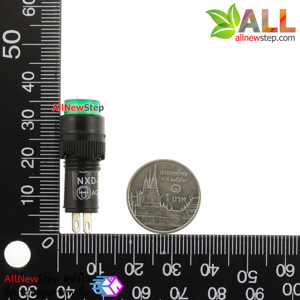 Light Indicator Pilot Lamp DC 220V หลอดไฟสัญญาณ NXD-211 LED ขนาด 10 มม สีเขียว