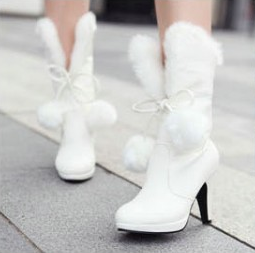 รองเท้าบูทน่ารักๆสีชมพู/ดำ/ขาว ไซต์ 34-43