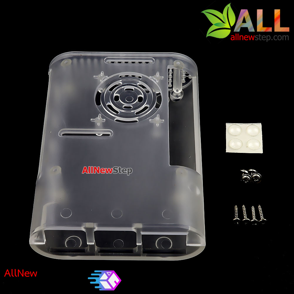 เคส Raspberry Pi4 shell Pi4 CASE raspberry pi4 พร้อมช่องติดพัดลม กล่องใส
