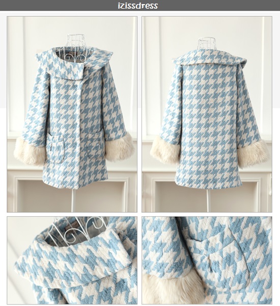 ***พร้อมส่ง size M L มีจำนวนจำกัดค่ะ***เสื้อโค้ทกันหนาวลายสก๊อตสีฟ้าแขนยาว ตกแต่งขนเฟอร์สีขาวรอบข้อมือ มีกระเป๋า 2 ข้างติดกระดุมด้านใน สวยหวานเหมือนแบบค่ะ