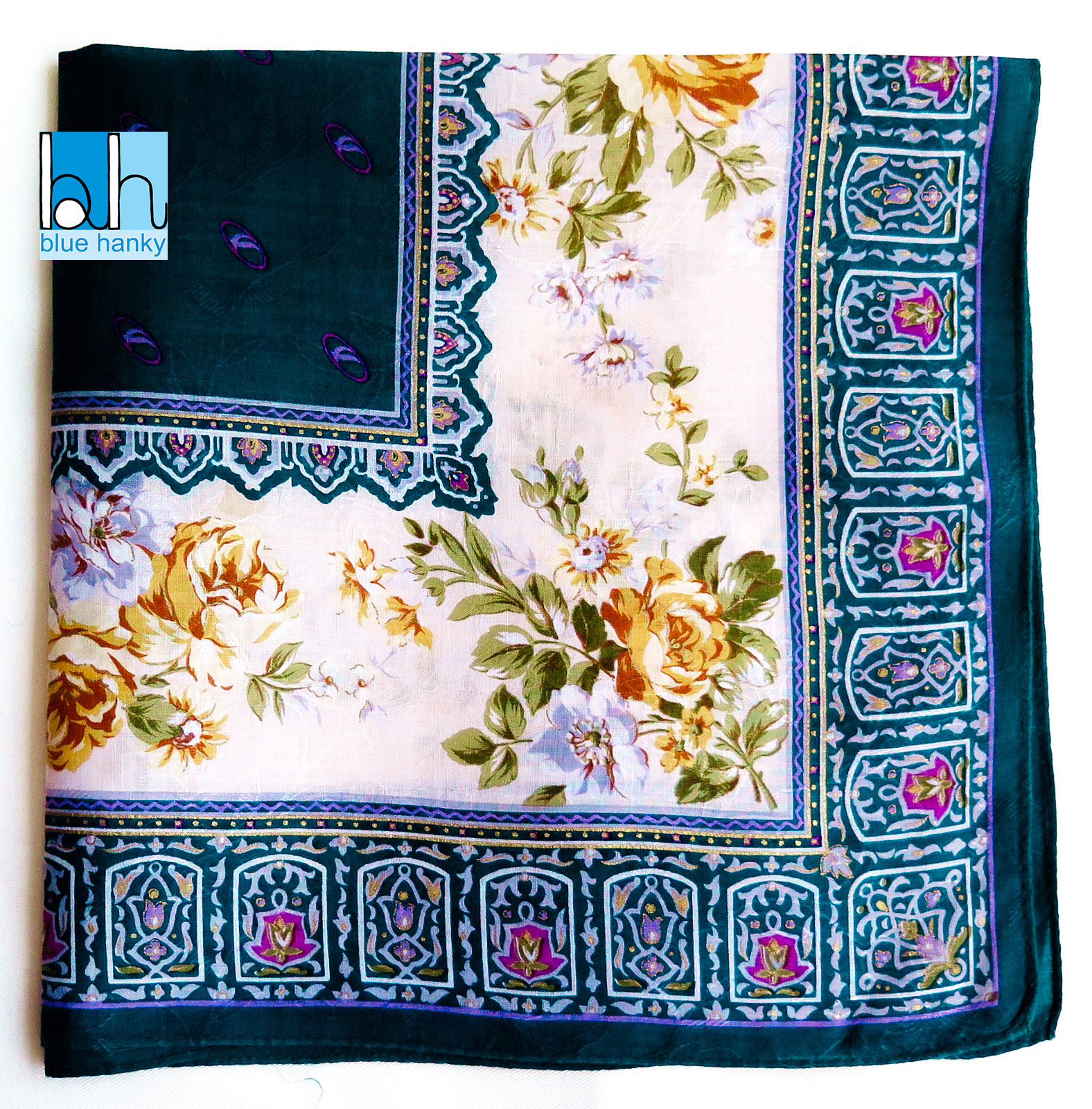 #201 19" ผ้าเช็ดหน้ามือ2 สภาพดี ผ้าเช็ดหน้าผืนใหญ่