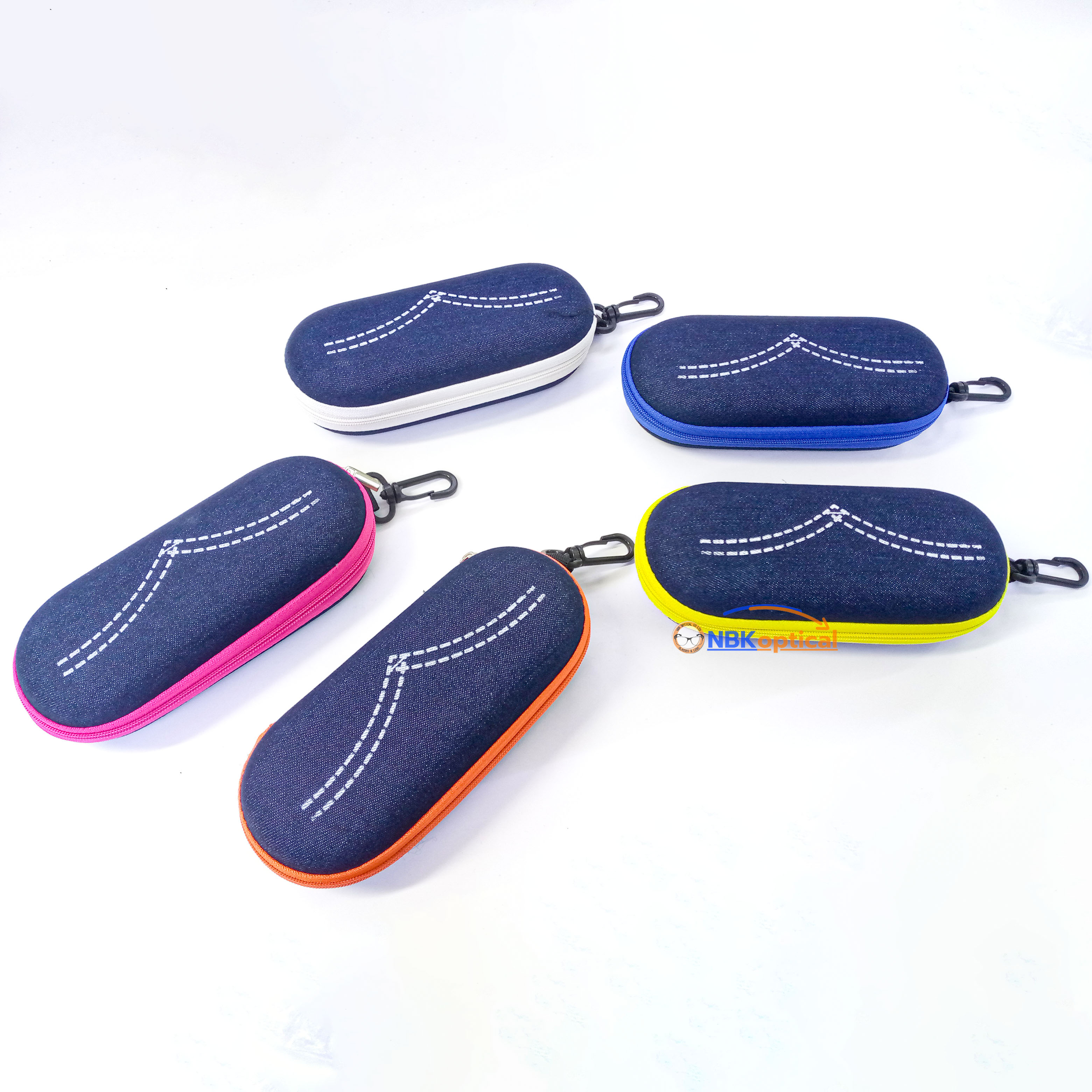 กล่องแว่นตาซิปยีนส์คละสี(แพ็ค10ใบ)