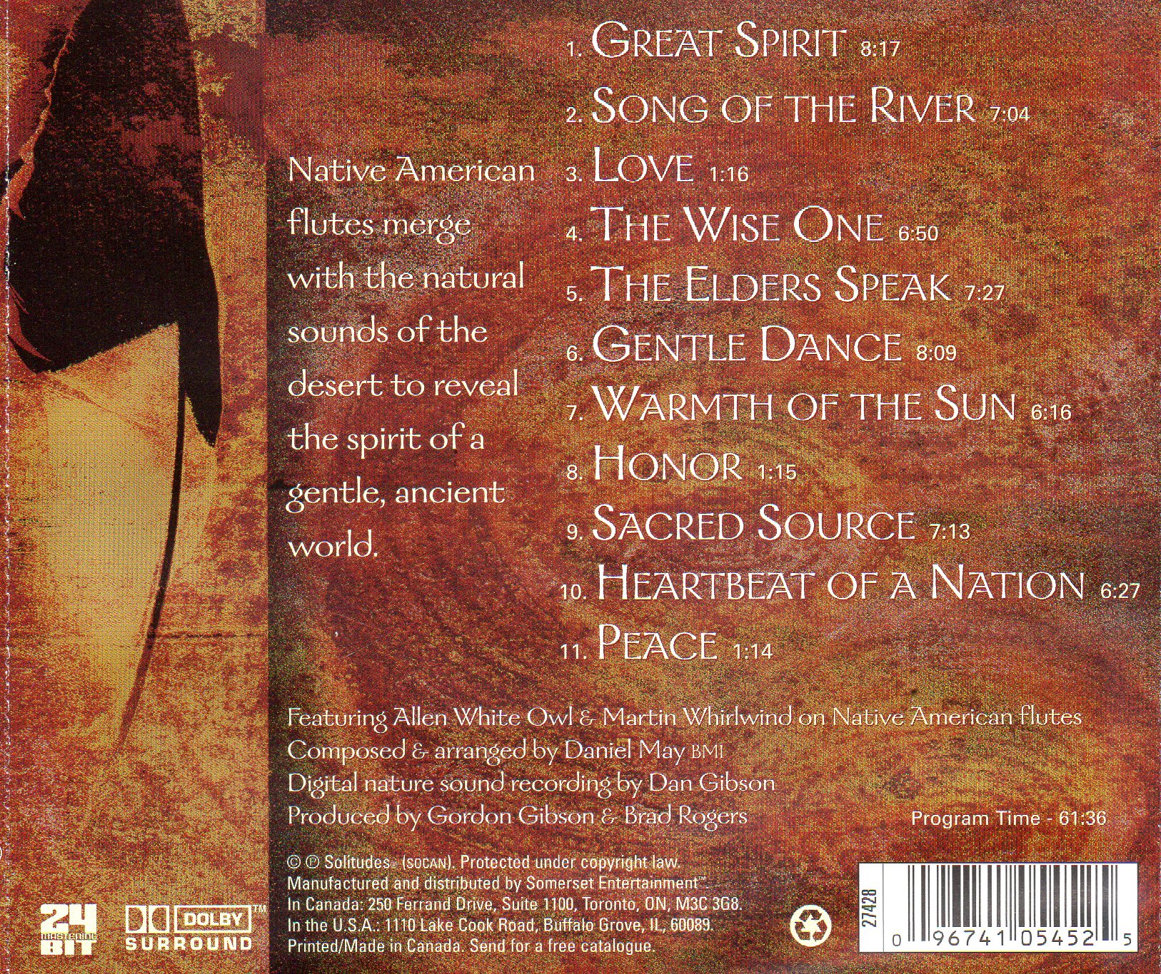 CD,Dan Gibson & Daniel May - Solitudes Native Spirit Gentle World (instrumental)(2003)(Canada)