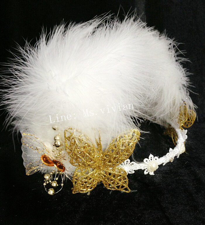 MAI24 มงกุฎขนฟู ผี้เสื้อโบว์ (งาน handmade)**สินค้ามีจำกัด**