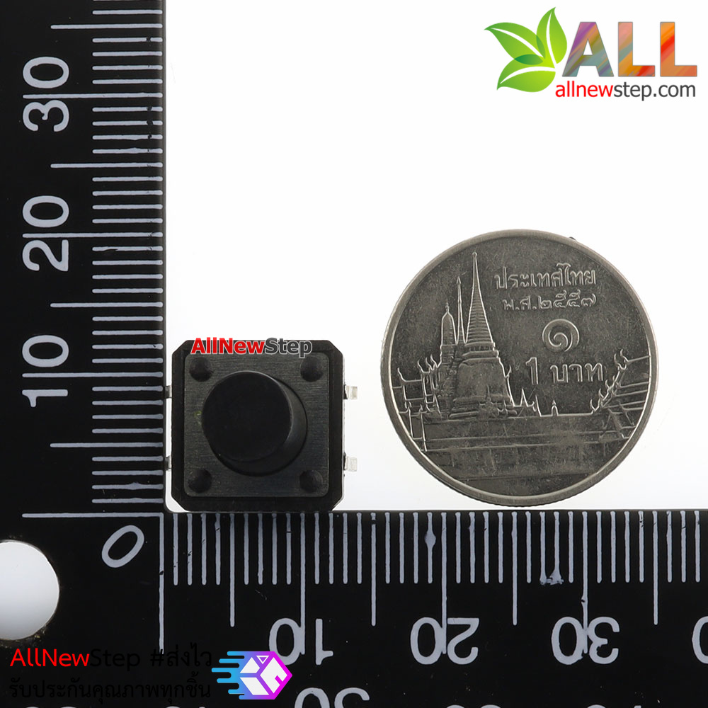 สวิตช์ กดติดปล่อยดับ ขนาด 12x12x6 mm Tact Switch 12X12x6 mm จำนวน 5 ชิ้น