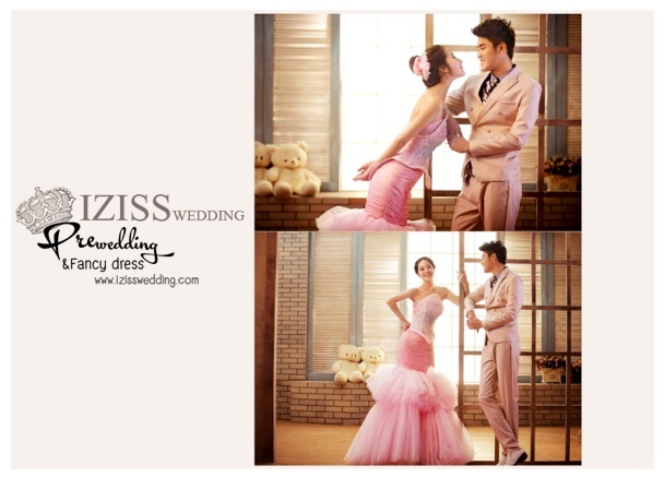 PW068***พรีออเดอร์***ชุดถ่ายพรีเว็ดดิ้ง (pre wedding dress) ชุดแฟนตาซีชายหญิง "ธีมสีชมพู-ครีมน้ำตาล"