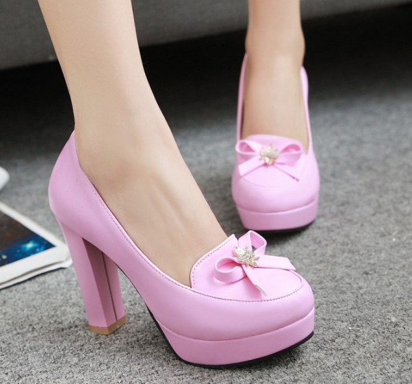 รองเทาส้นสูงสีหวาน ไซต์ 34-39 สีม่วง/ชมพู/ครีม/ขาว/ดำ