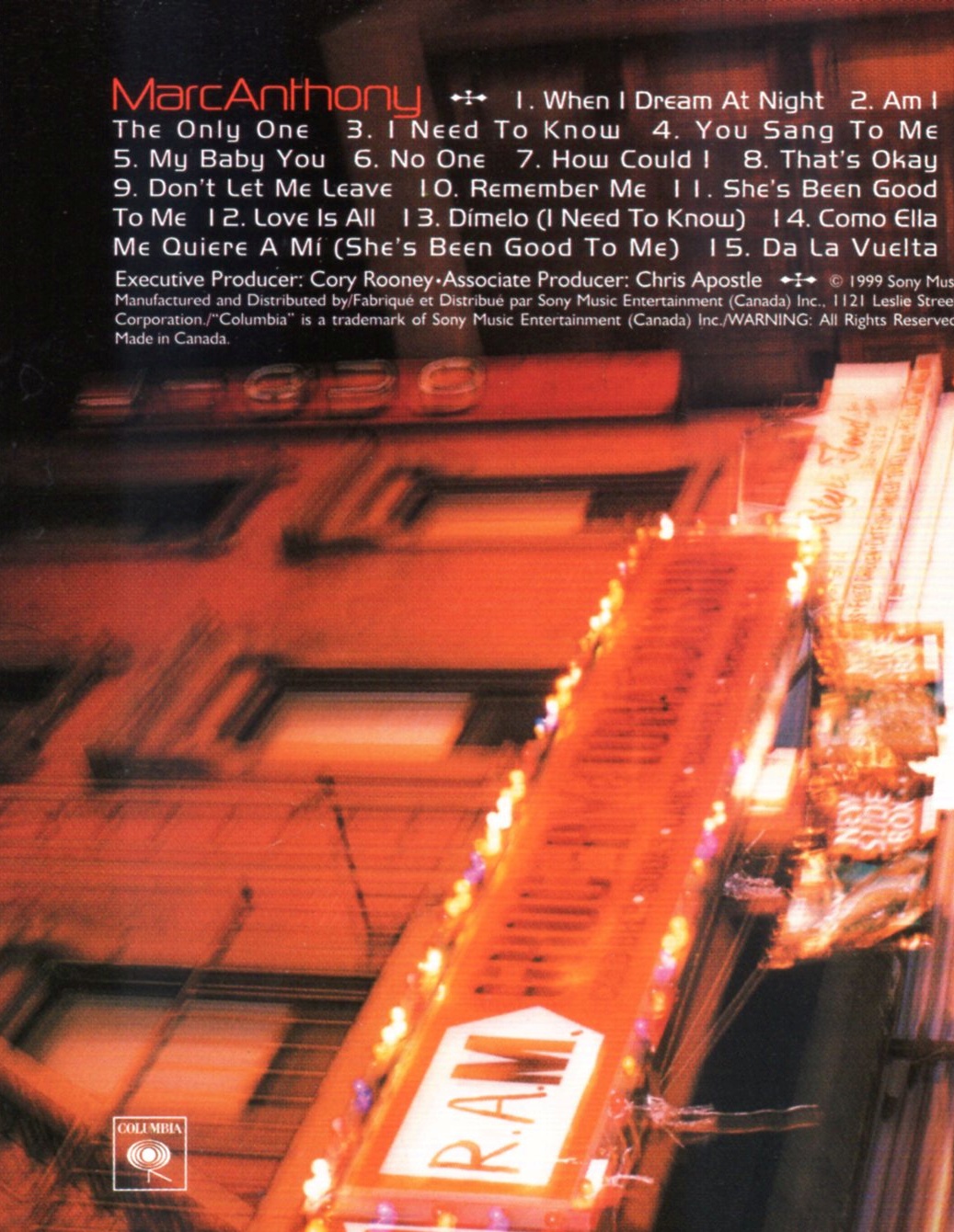 CD,Marc Anthony - Marc Anthony (1999)(Canada)