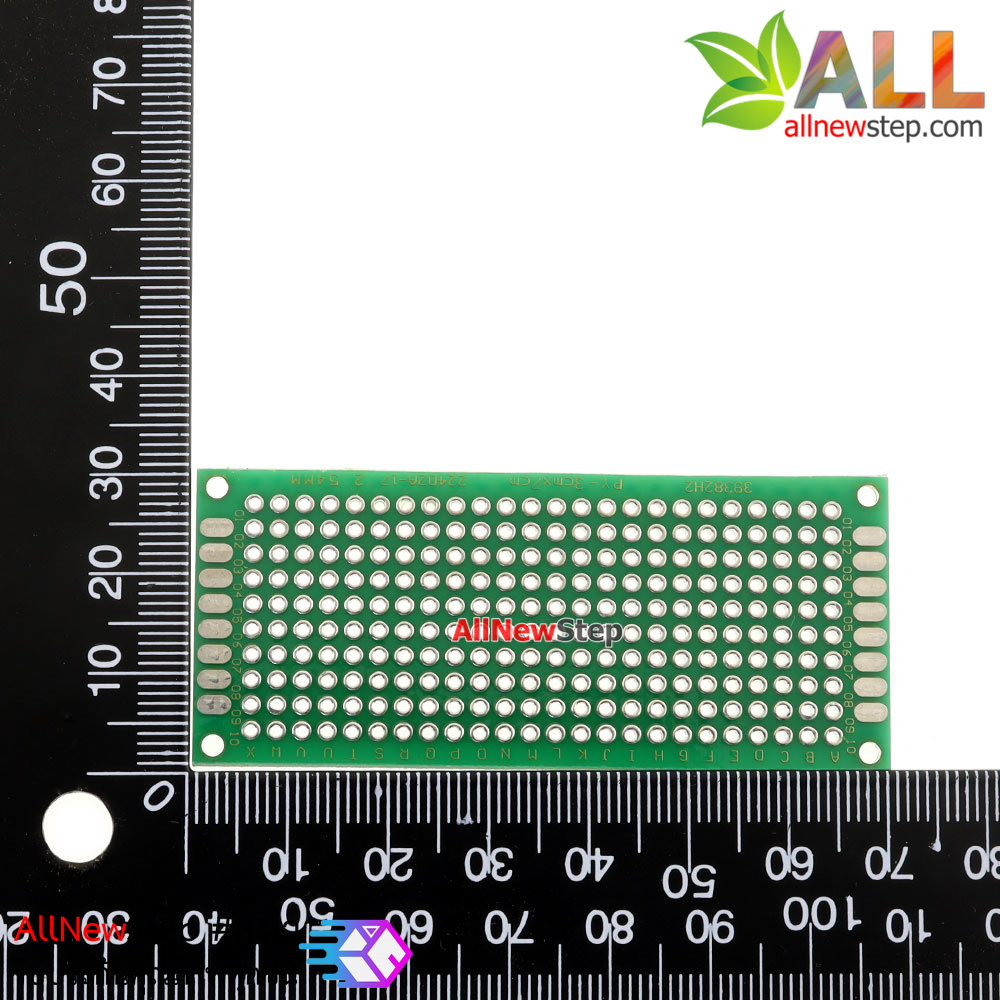 แผ่นปริ๊นอเนกประสงค์ Prototype PCB Board 3x7 cm สีเขียว 2 หน้า
