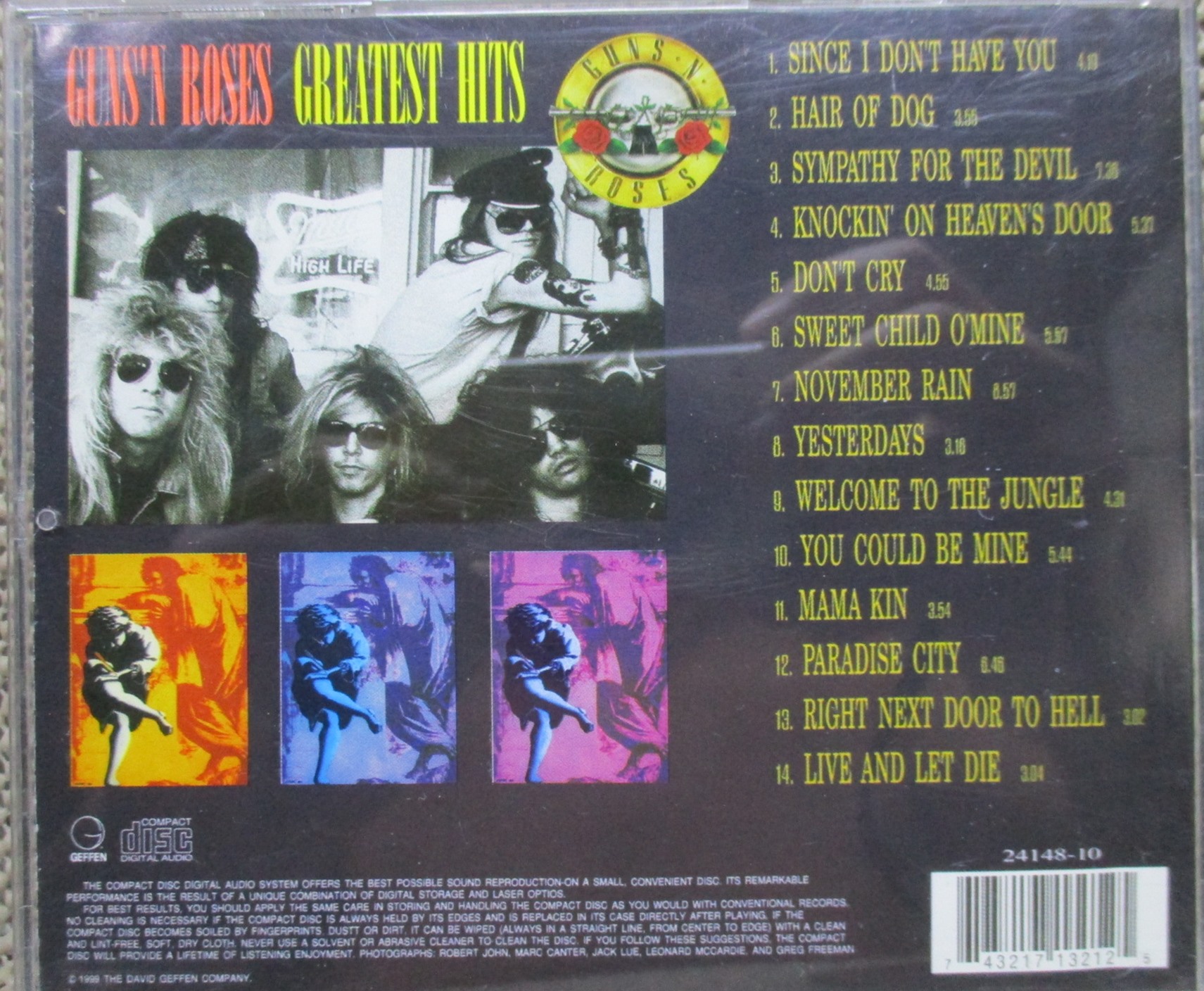 ซีดีเพลงสากล GUNS N' ROSES อัลบั้ม GREATEST HITS // ปกสวย แผ่นสวย