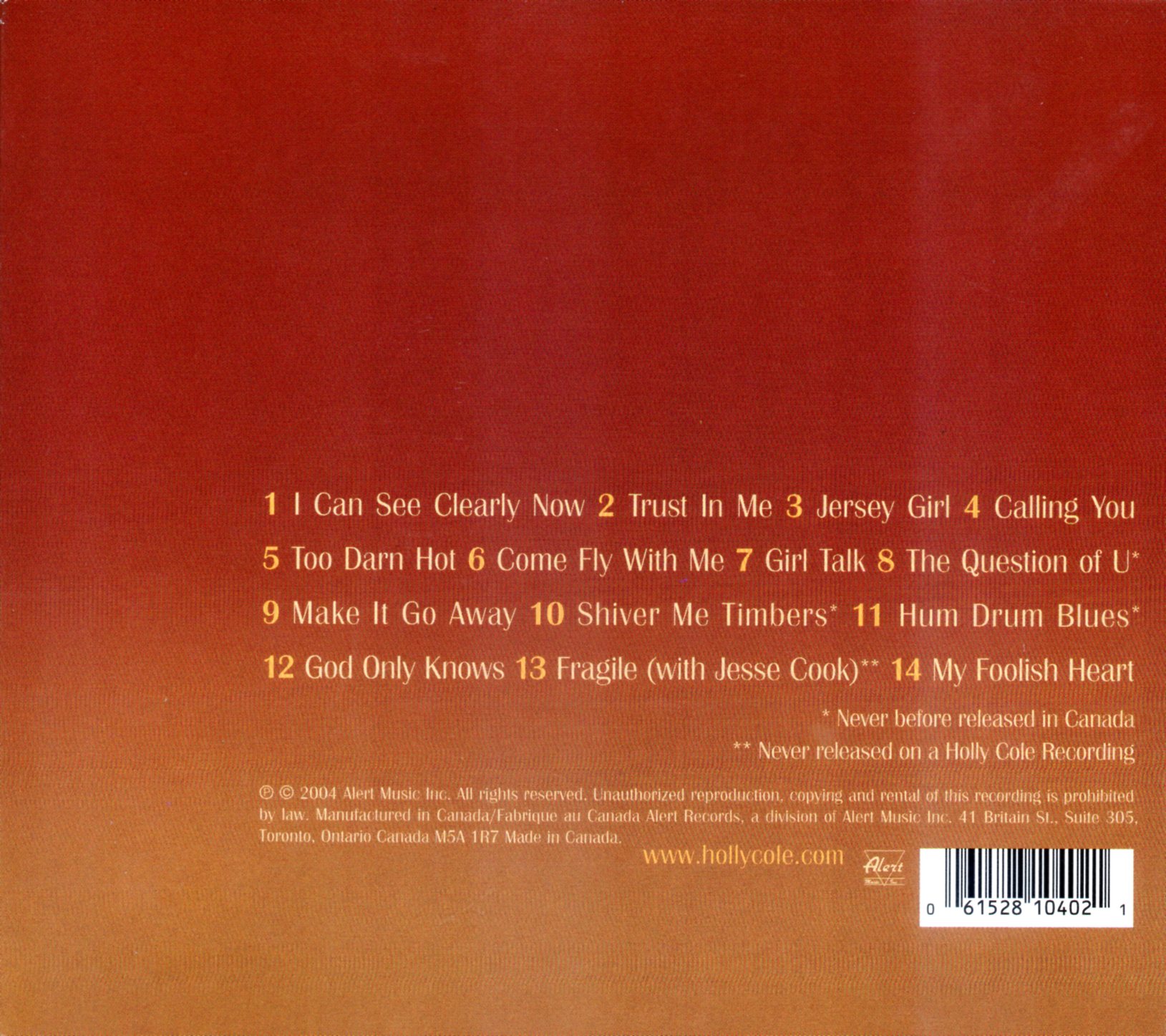 CD,Holly Cole - Collection Vol. 1 (2004)(Canada)