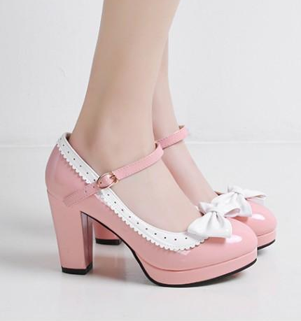 รองเท้าคัดชูส้นใหญ่น่ารักๆสีชมพู/ม่วง/แดง/ดำ ไซต์ 34-43