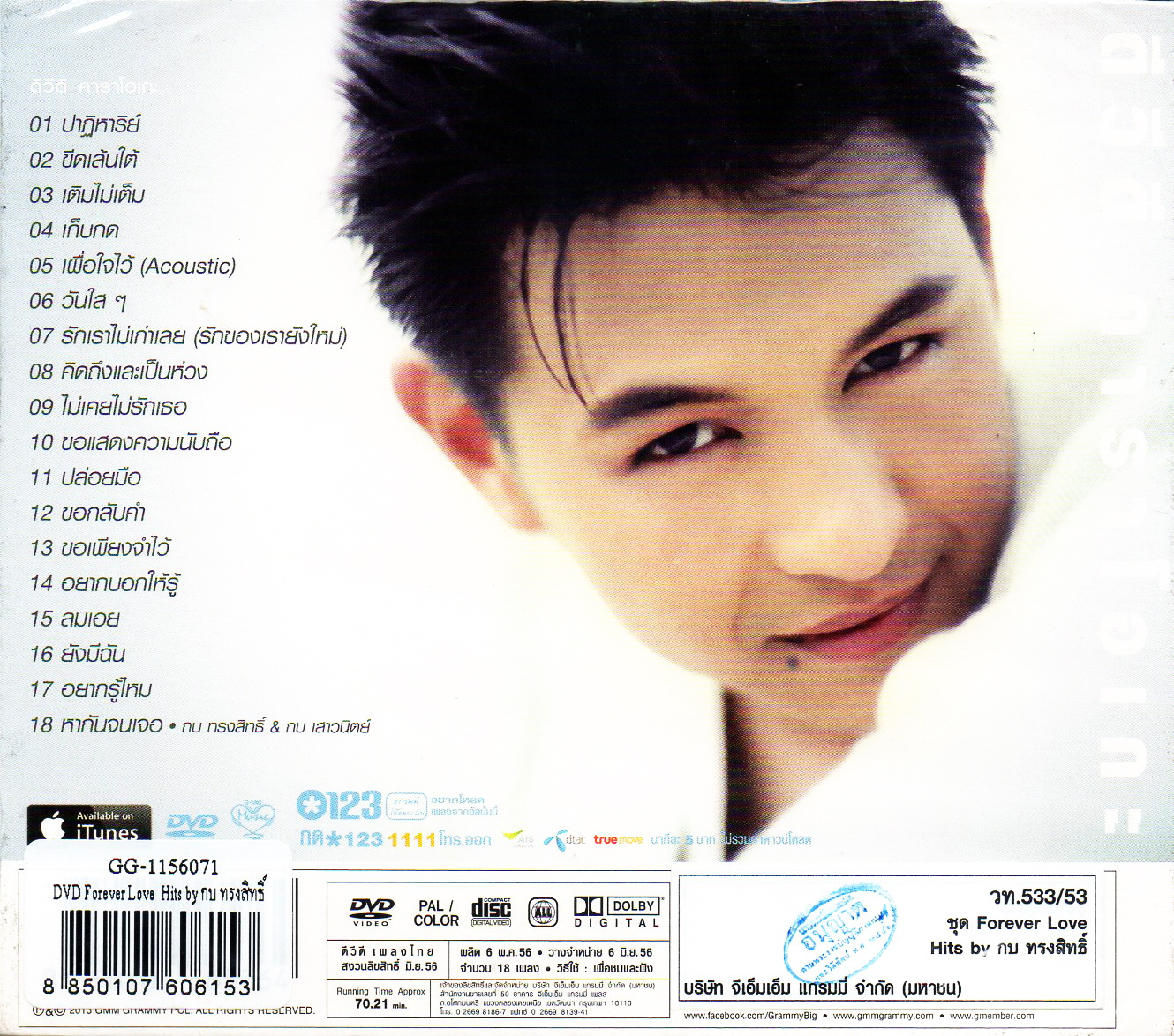 DVD Karaoke,กบ ทรงสิทธิ์ ชุด Forever Love Hits(Kob Songsit) (ดีวีดี คาราโอเกะ)(2553)
