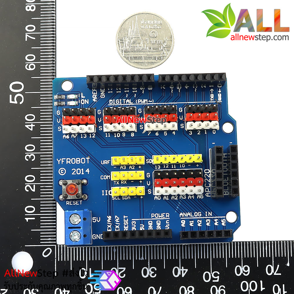 บอร์ด Shield UNO R3 Sensor Shield v5.0 Electronic Building Blocks Expansion Shield V5