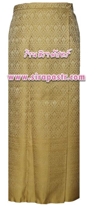 ผ้าถุงป้ายข้าง-สีเหลืองทอง (เอวใส่ได้ถึง 34 นิ้ว) *ตรวจสอบรายละเอียดในภาพ