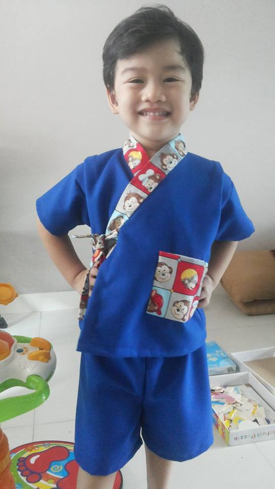 แพทเทิร์นตัดชุดยูกาตะเด็ก อย่างง่าย มี เสื้อ + กางเกง