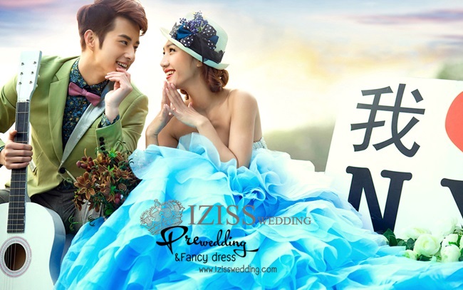 **พร้อมส่ง** PW083 ชุดถ่ายพรีเว็ดดิ้ง (pre wedding dress) ชุดแฟนตาซีชายหญิง "ธีมสีฟ้า"