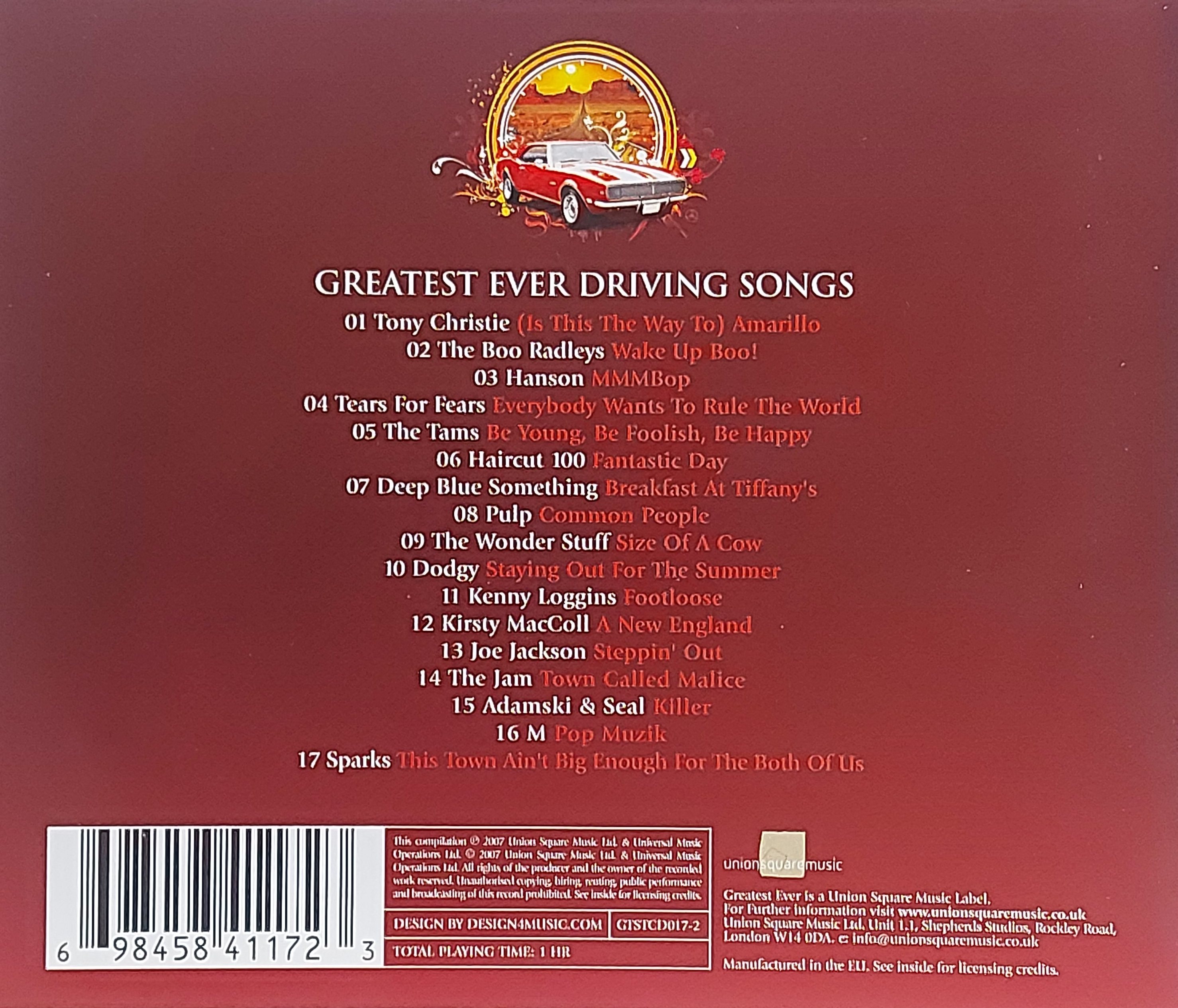Used CD,Greatest Ever Driving Songs CD Two(A+)(Various Artists)(2007)(EU)