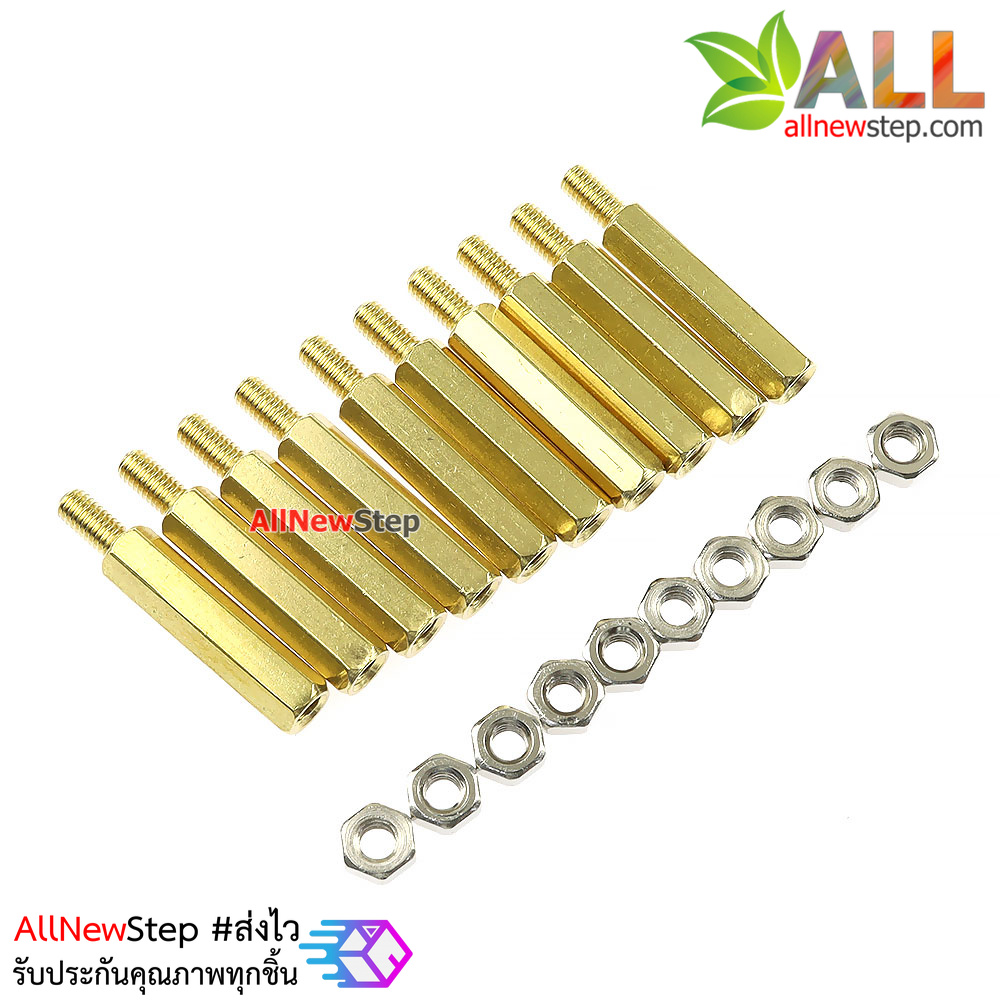 น็อตทองเหลืองตัวผู้และตัวเมีย 3mm m3 20+6mm Pillars Nut M3 10 คู่