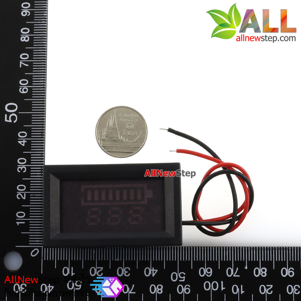 โมดูลวัดโวลต์ ระดับแบตเตอรี่ 12V สีแดง