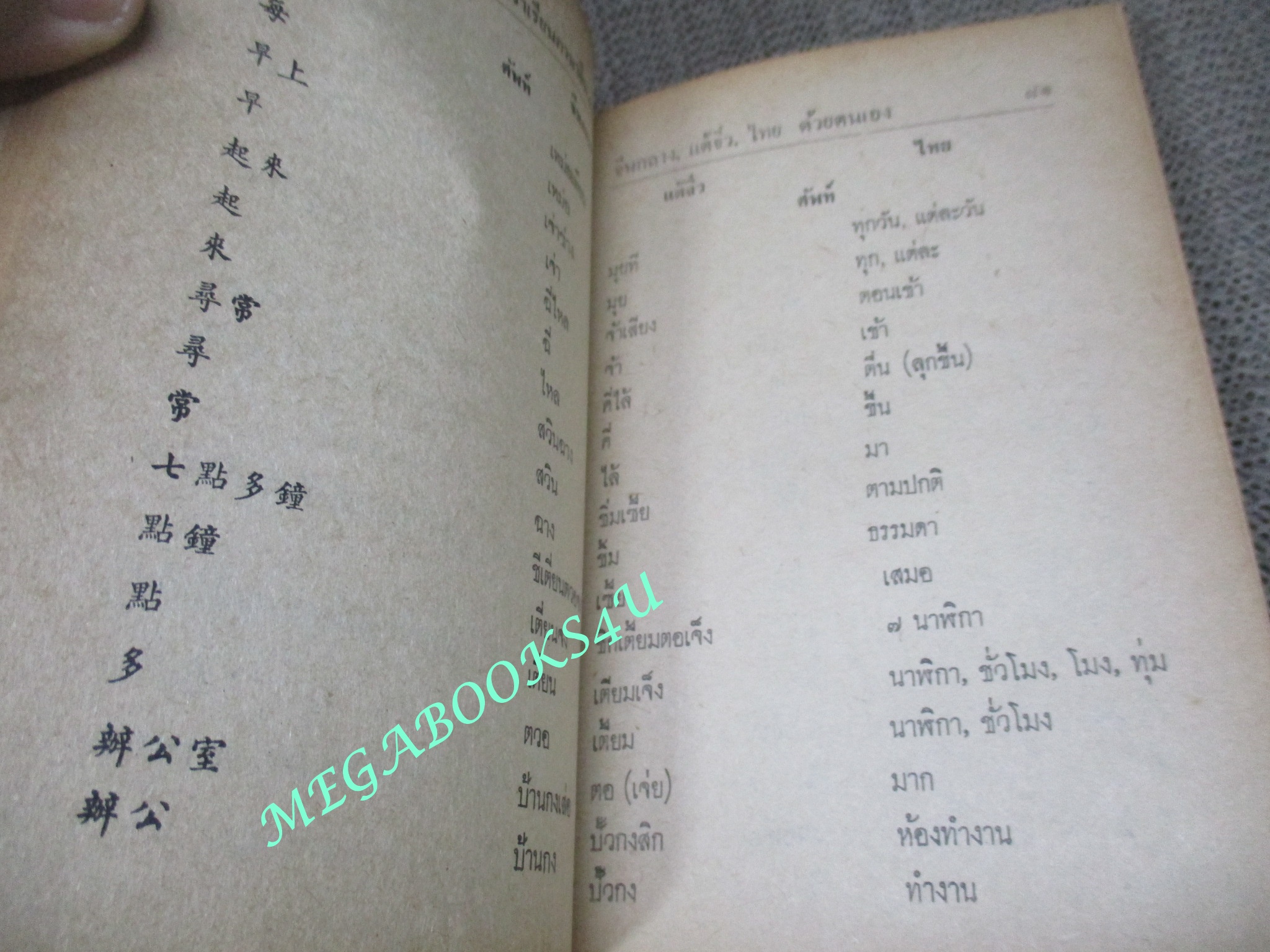ตำราเรียนภาษาจีน 75 ชั่วโมง จีนกลาง แต้จิ๋ว ไทย โดย จำลอง พิศนาคะ ปี2519 / สภาพดี