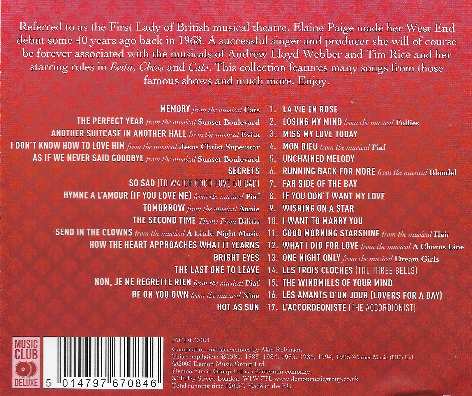Used CD,Elaine Paige - Sweet Memories (The Essential Elaine Paige)(A)(2CD)(2008)(EU)