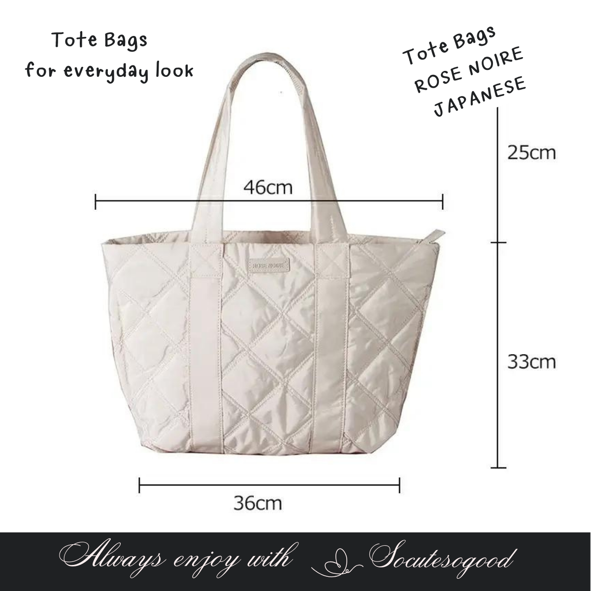 Rose Noire Tote bags for everyday look กระเป๋าดูเรียบหรูมีสไตล์ สะพายได้ทุกลุคทุกวัน น้ำหนักเบ๊าเบา