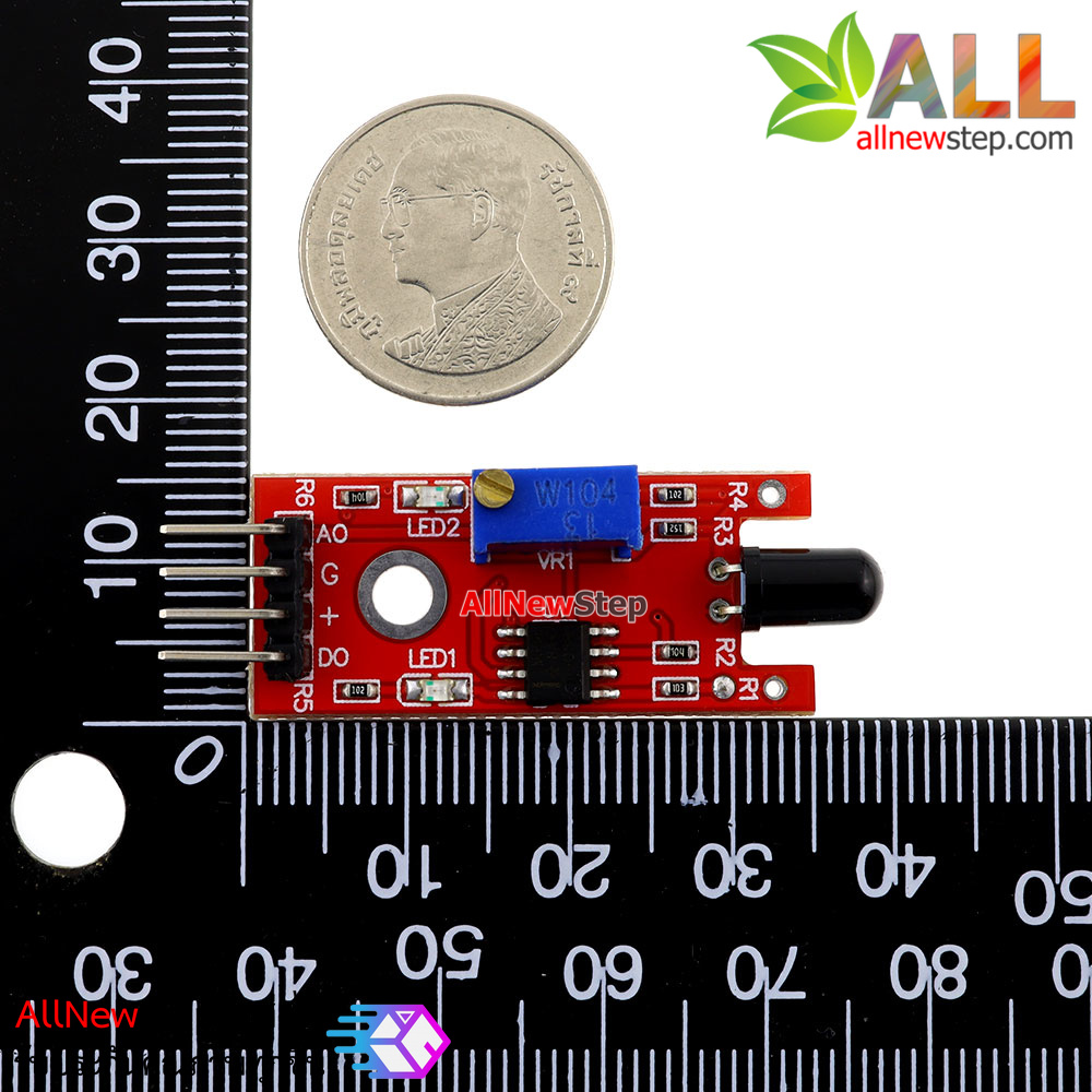 Flame Sensor Module ตรวจจับเปลวไฟด้วย Infrared IR Flame Detector Module KY-026