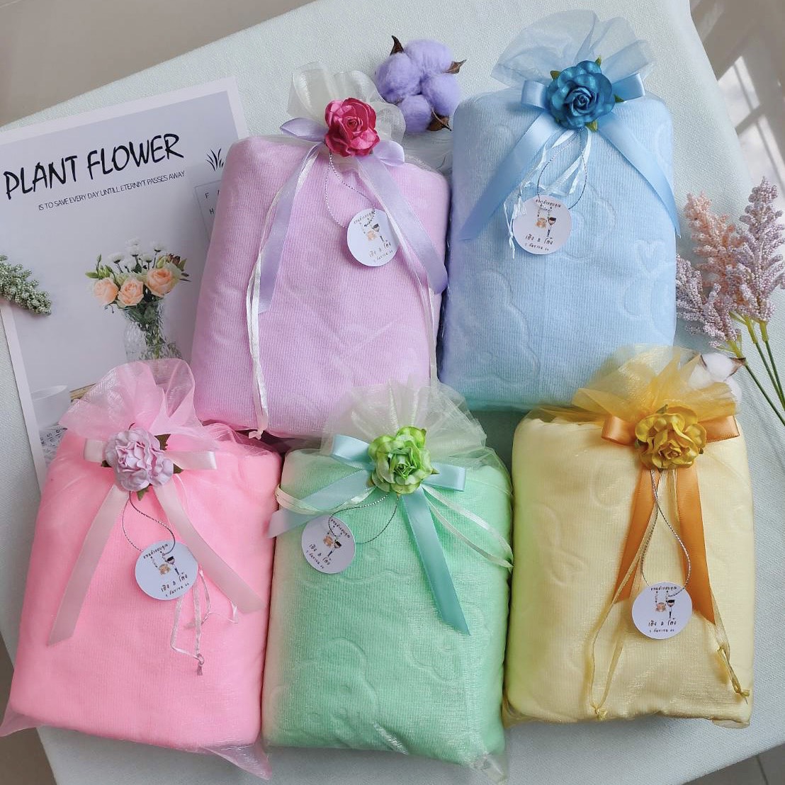 ผ้าขนหนูนาโนเนื้อหนาพิเศษสีหวาน ขนาดเช็ดตัว 70x140 ซ.ม.