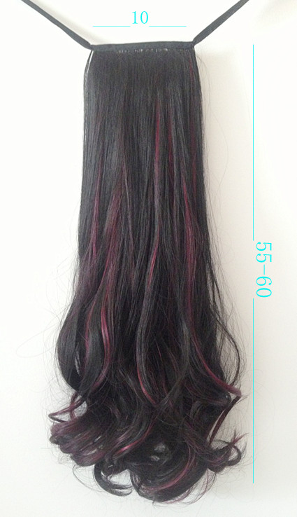 K308 หางม้า เเบบผูก ไฮไลท์สีไวน์เเดง ทรงผมสวยดูเป็นธรรมชาติคะ