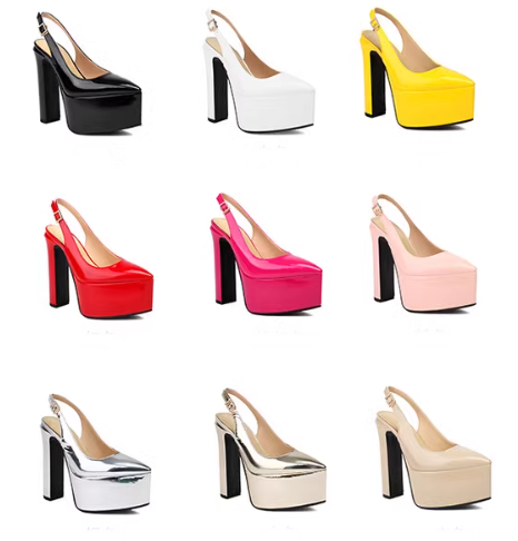 รองเท้าส้นสูงรัดส้น 6 นิ้ว ไซส์ 34-43 มี 9 สี