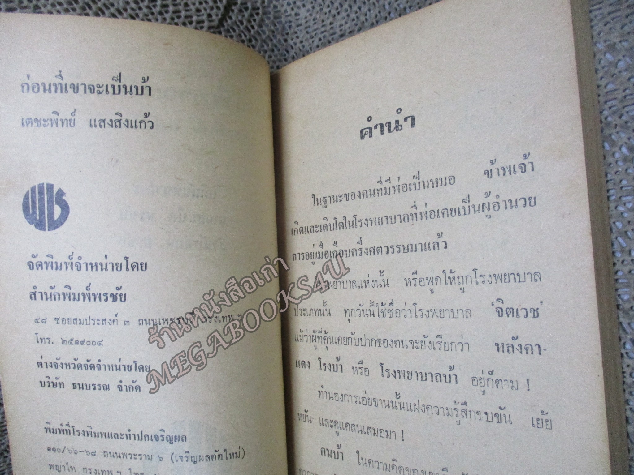 ก่อนที่เขาจะเป็นบ้า / เตชะพิทย์ แสงสิงแก้ว