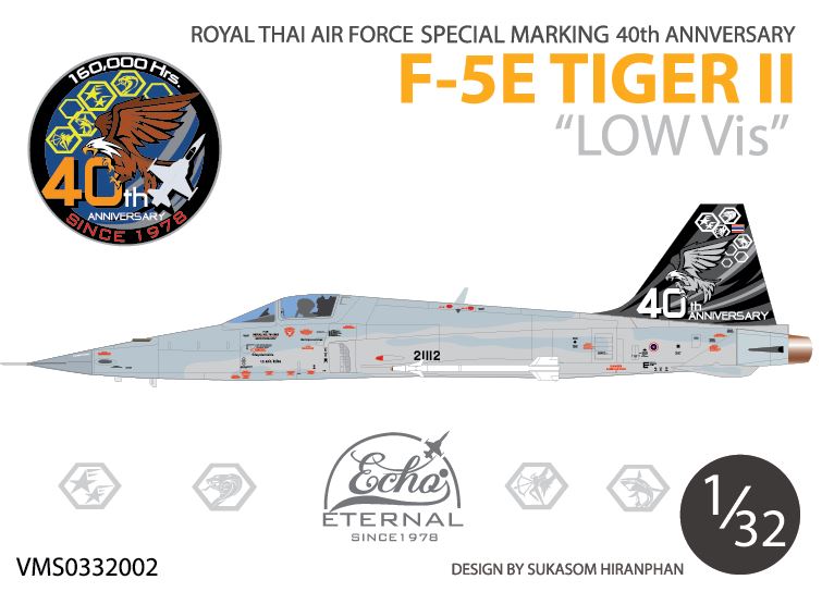 DECAL 1/32 SPECIAL MARKING 40th ANNIVERSARY F-5T TIGRIS "LOW Vis"