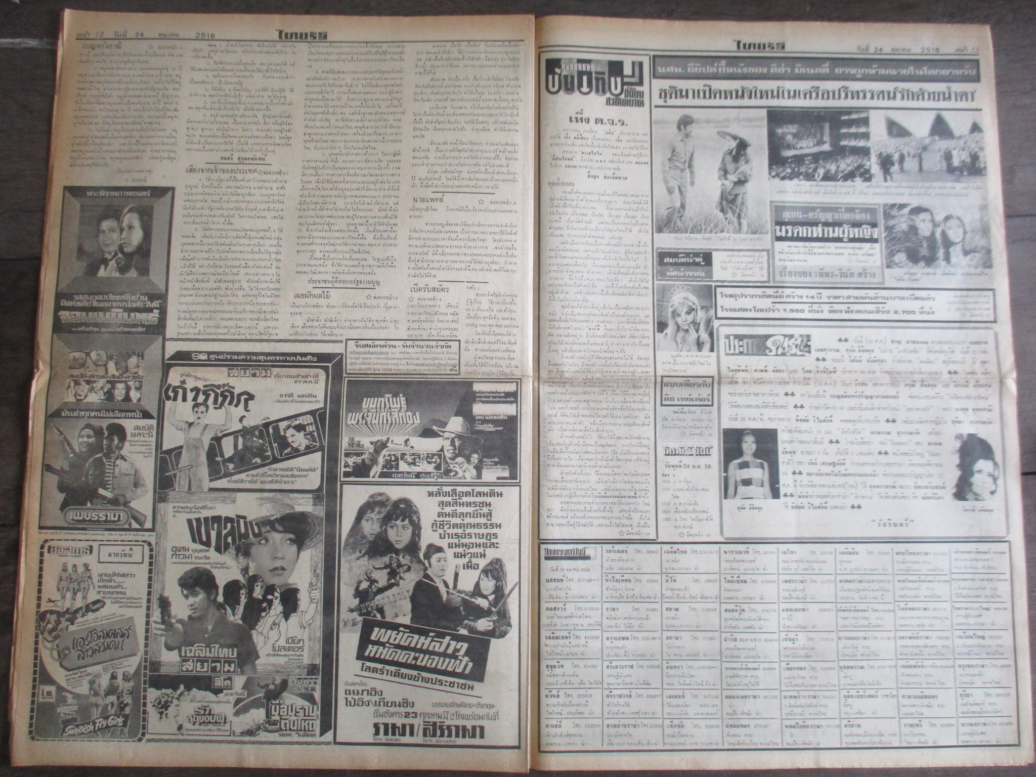 หนังสือพิมพ์ไทยรัฐ วันที่24ตุลาคม2516 ประมวลภาพเหตุการณ์ 14 ตุลาคม 2516 หน้าครบสมบูรณ์