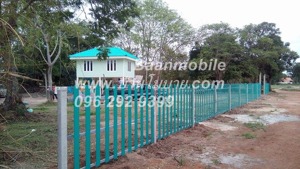 บ้านน๊อคดาวน์ ขนาด 6*7 เมตร ระเบียง 3*3 เมตร ยกสูง 2 เมตร (2ห้องนอน 2ห้องน้ำ 1ห้องรับเเขก)