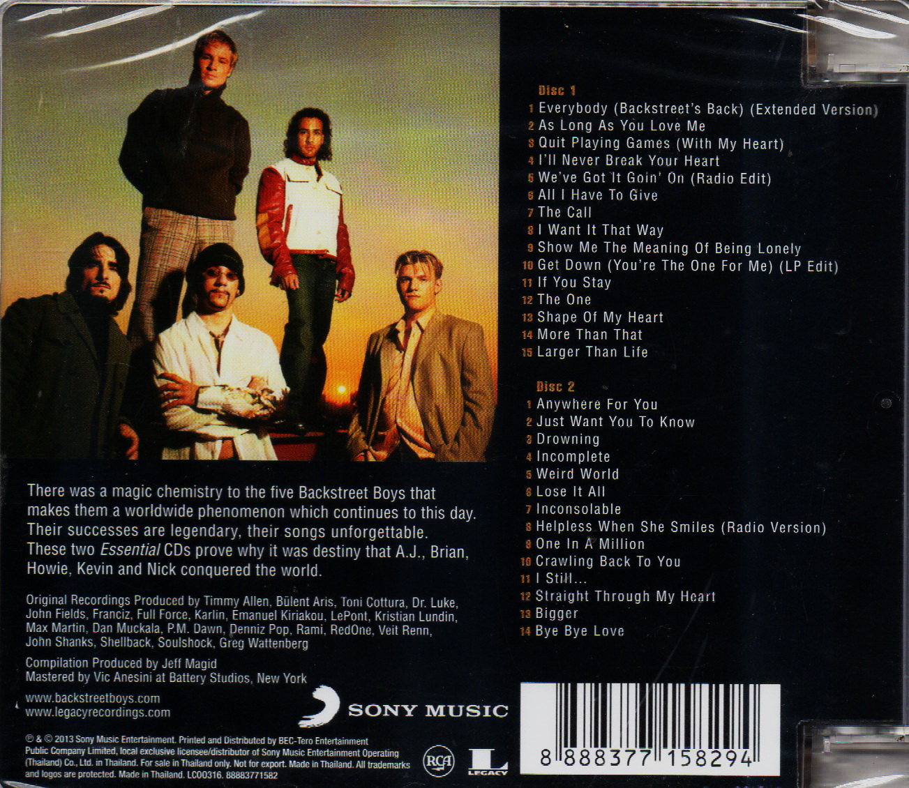 CD,Backstreet Boys - The Essential(2CD)(2013)(Thai)