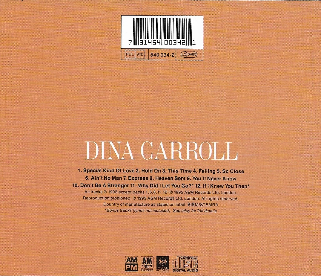 Used CD,Dina Carroll - So Close (A+)(1993)(England)