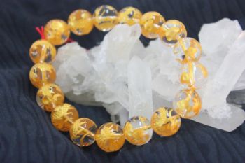 สร้อยข้อมือคริสตัลแกะลายมังกรทอง