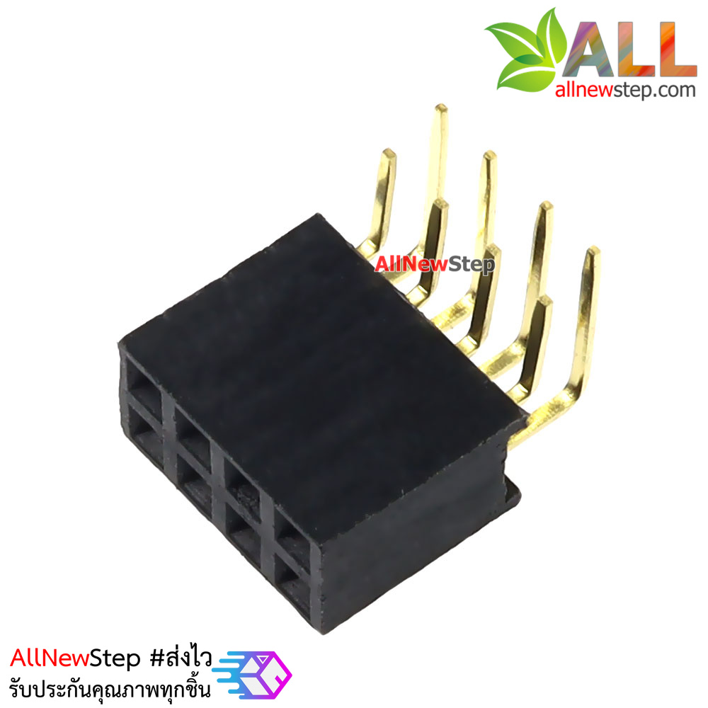 ขาก้างปลาตัวเมียแบบฉาก 2x4 ขา Double Row Hole Jack 2x4 PIN Header 2.54mm