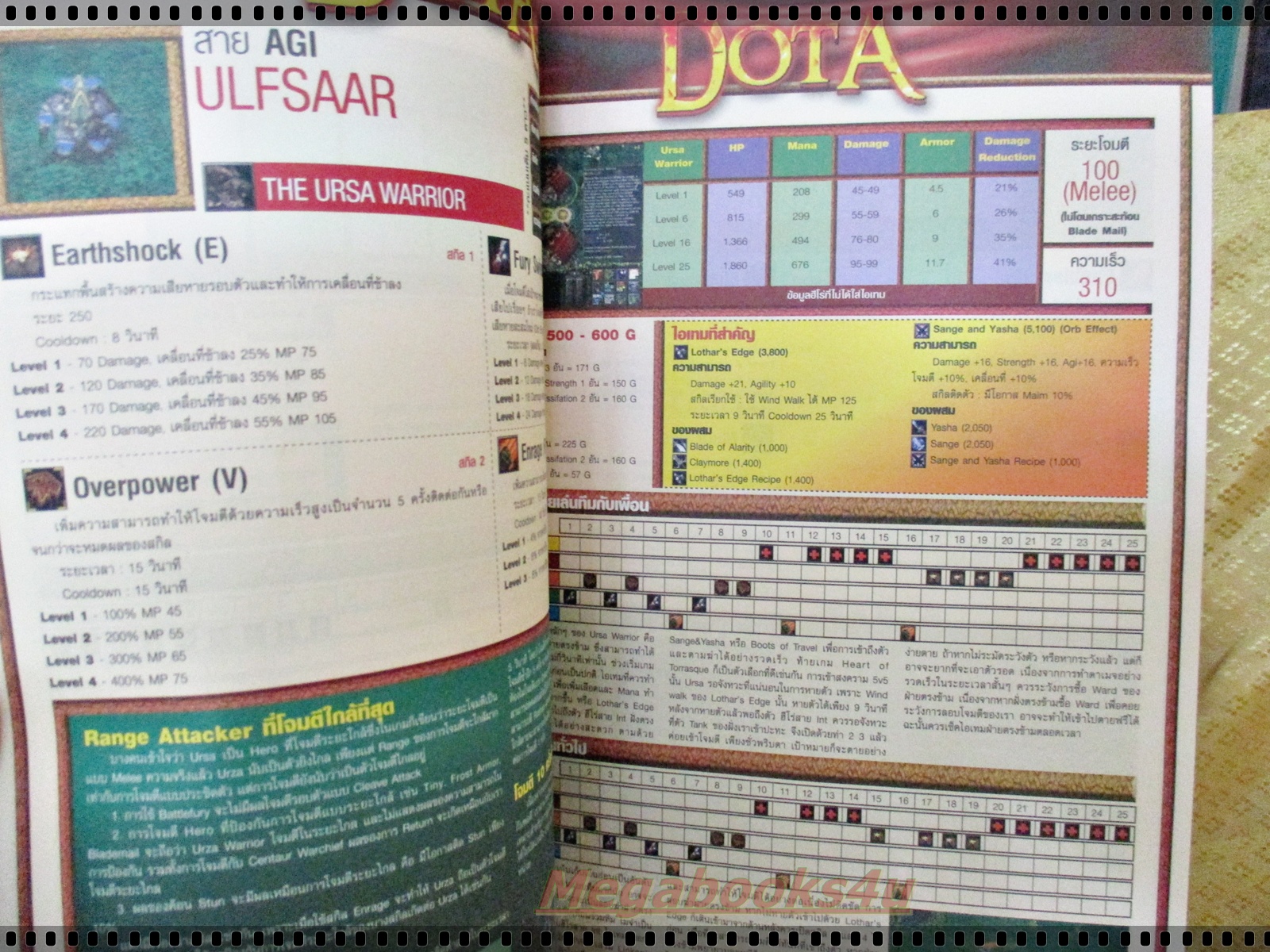 หนังสือคู่มือเกมส์ DOTA ALL STARS