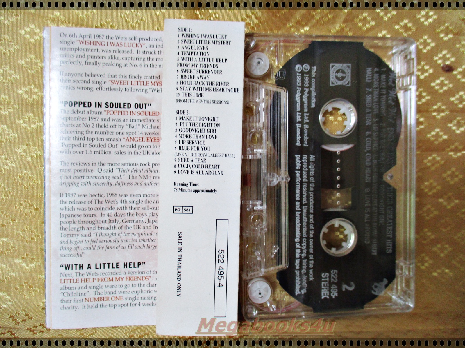 เทปเพลงสากล WET WET WET อัลบั้ม END OF PART ONE THEIR GREATEST HITS