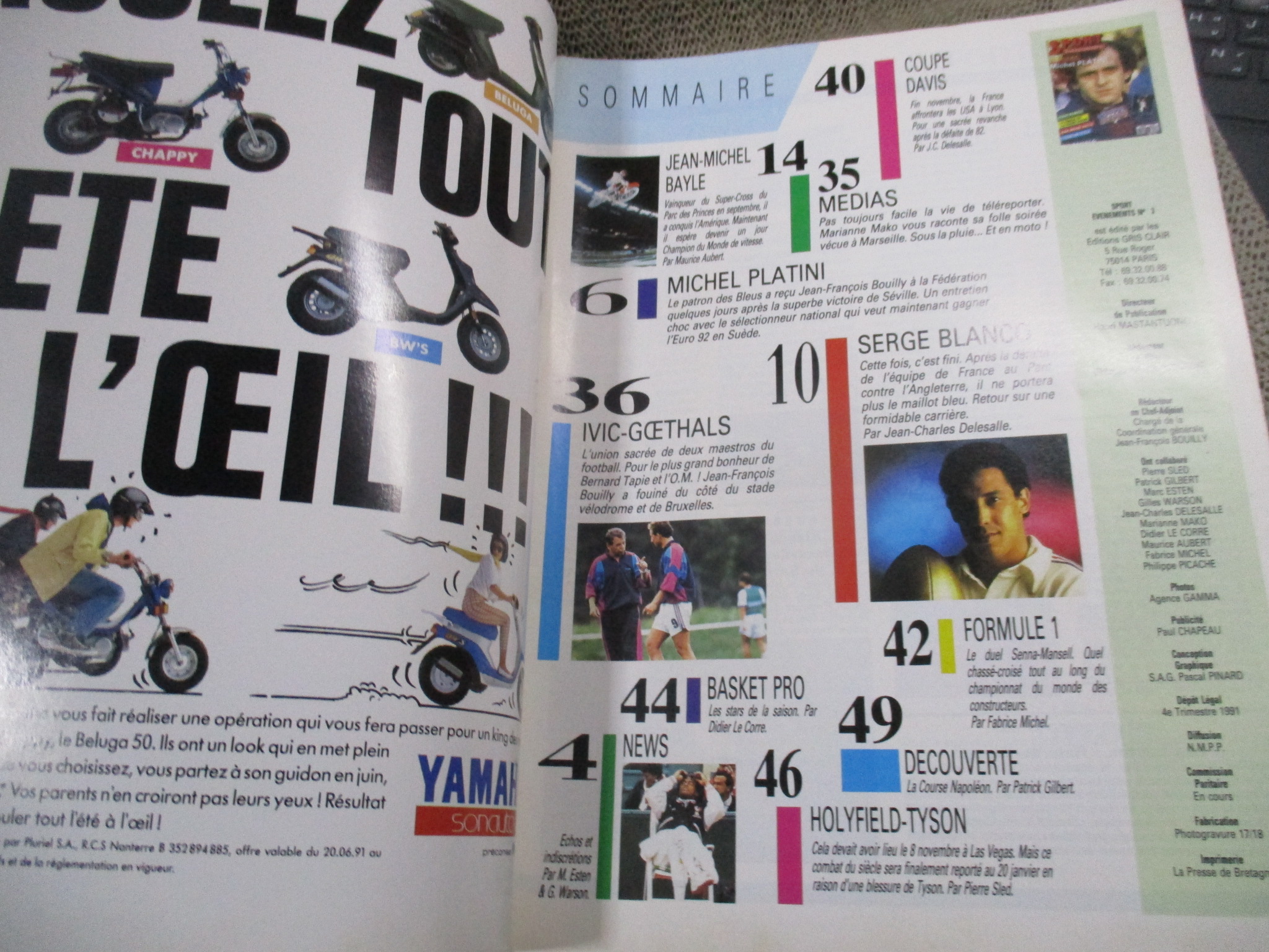 SPORT EVENEMENTS ปก มิเชล พลาตินี่ มีโปสเตอร์ฟุตบอลทีมชาติฝรั่งเศส ขนาดใหญ่ ---สตาร์ซอคเกอร์