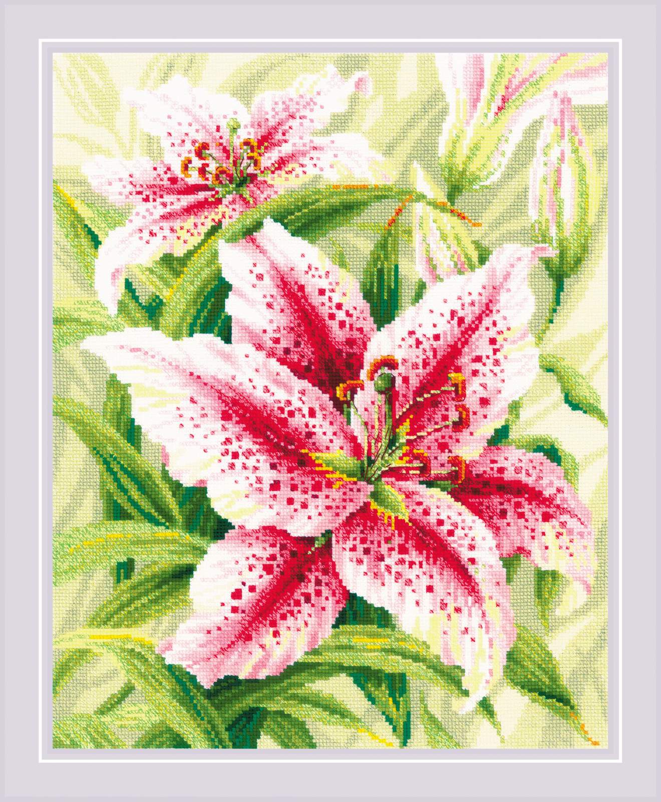 Riolis ชุดปัก Lilies (symbol of love, admiration, compassion and femininity)